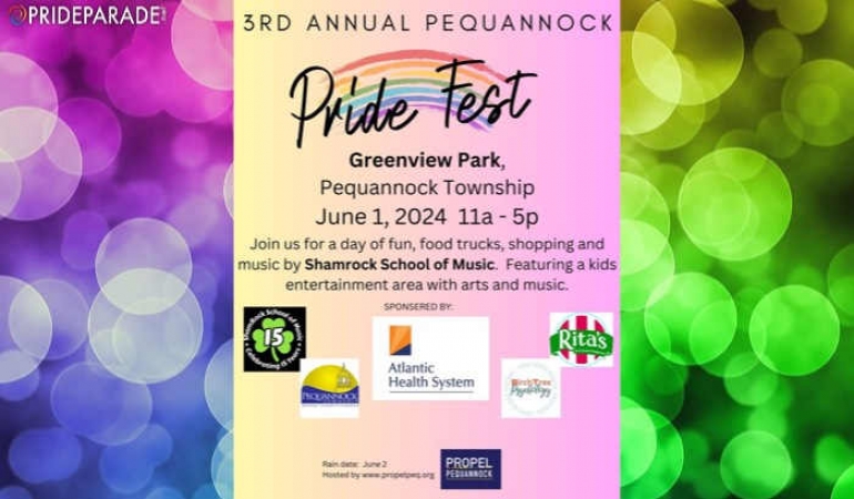 3rd Annual Pequannock Pride Fest at Greenview Park in Pequannock NJ
